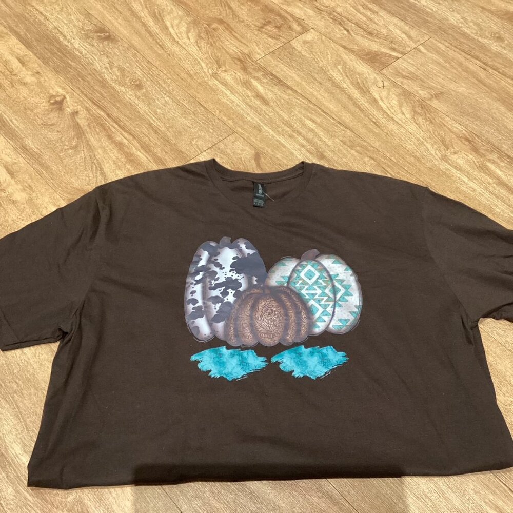 Brown Gildan Softstyle Short Sleeve Tee